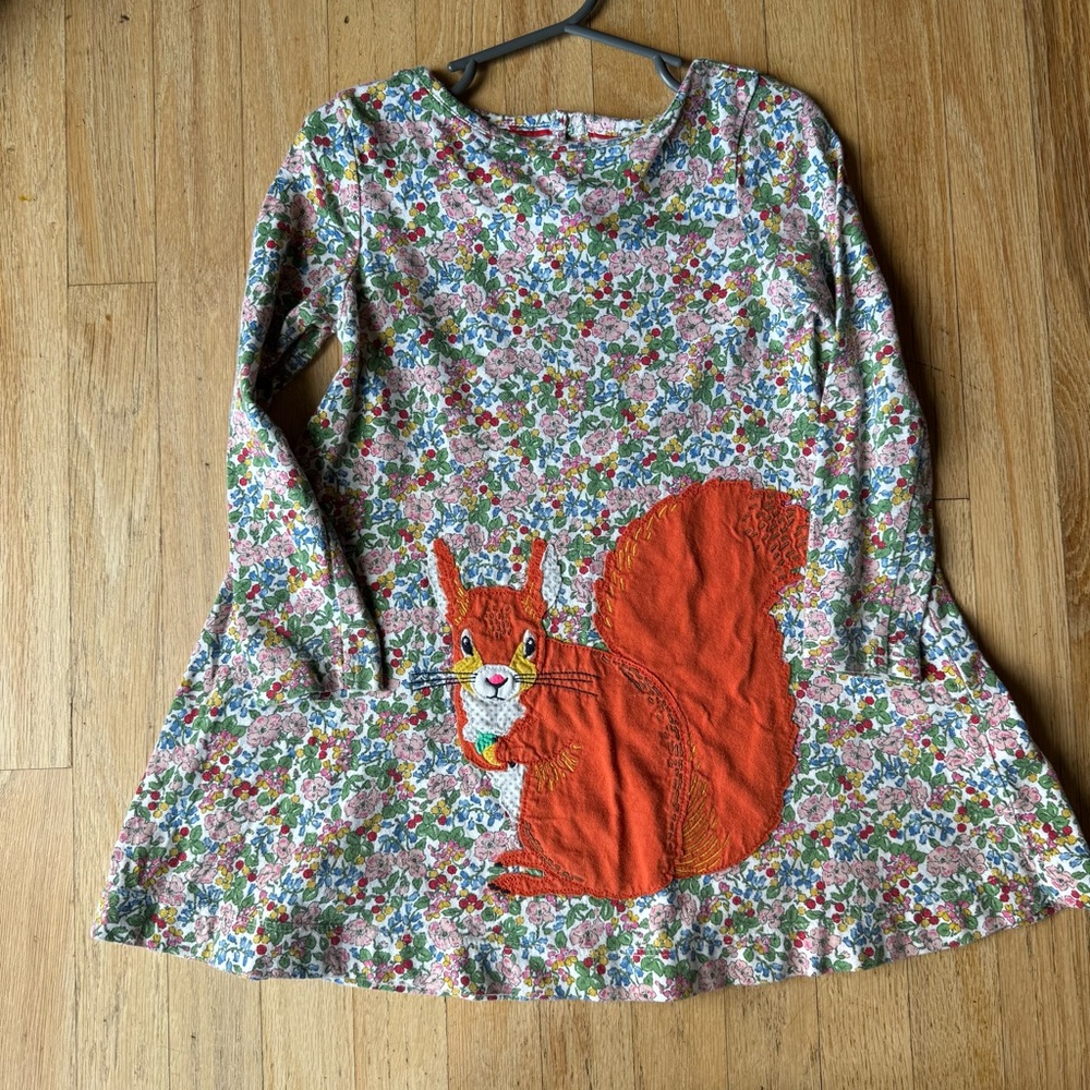 MB Floral Appliqué Squirrel Kids Dress